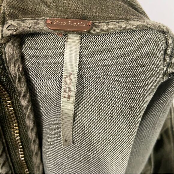 Free People Olive Green Midi Length Jean Skirt - Picture 3 of 3